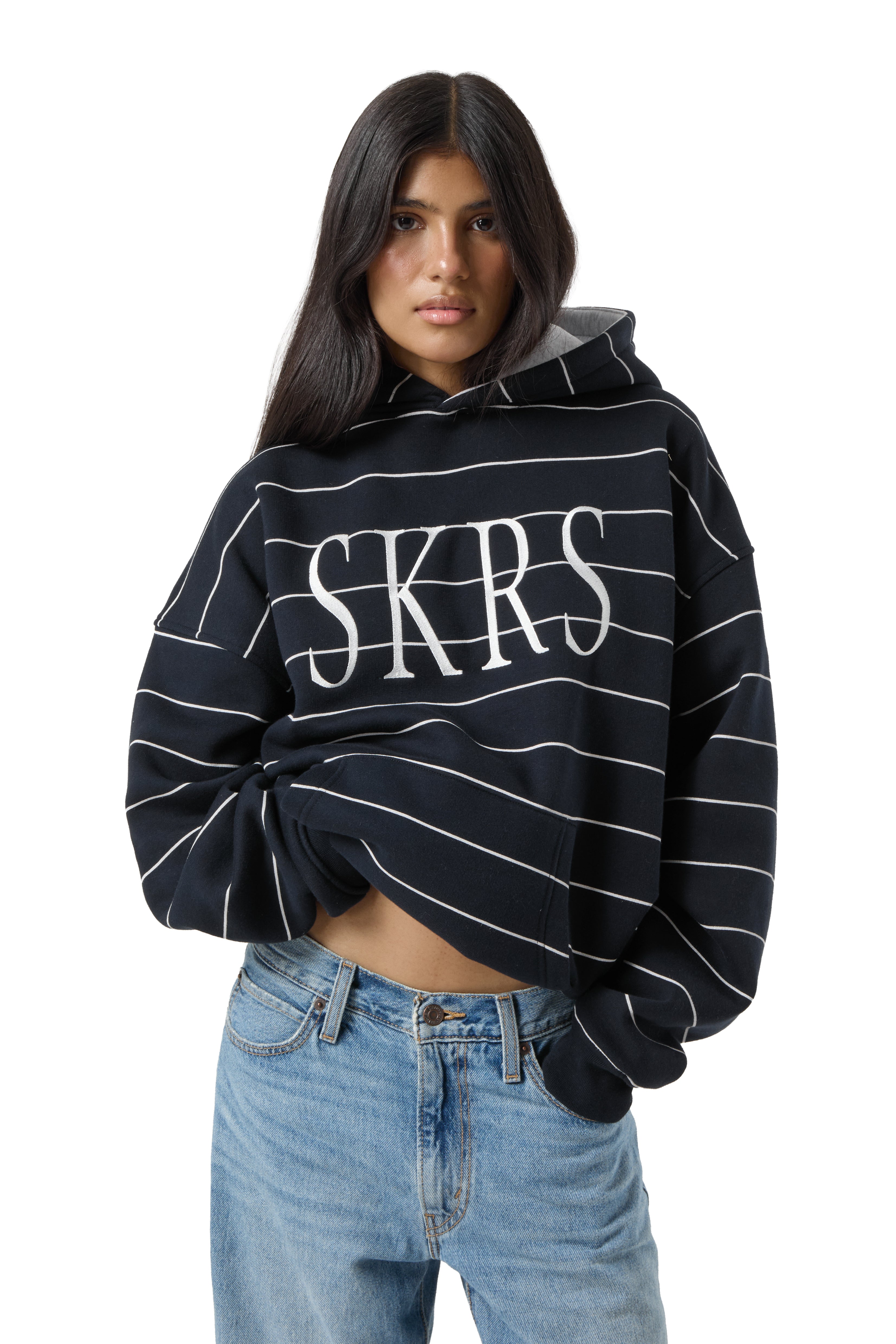 Fleet Stripe Logo Hoodie